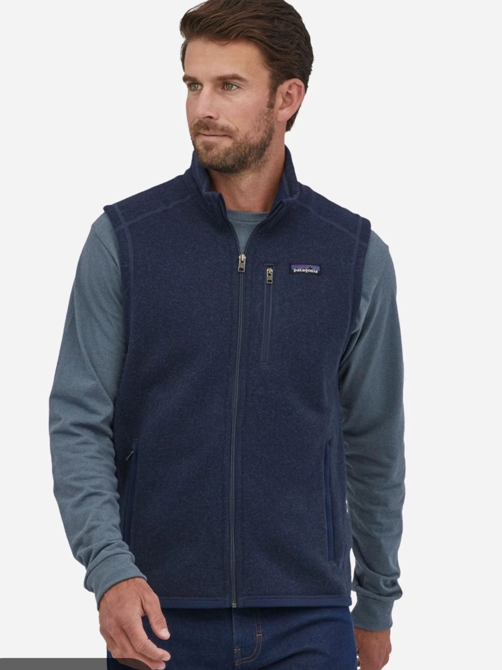 Patagonia Navy Blue Full-Zip Fleece Vest